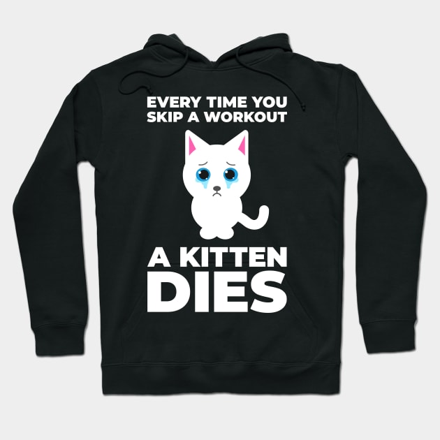 Workout Motivation Cat Hoodie by sqwear